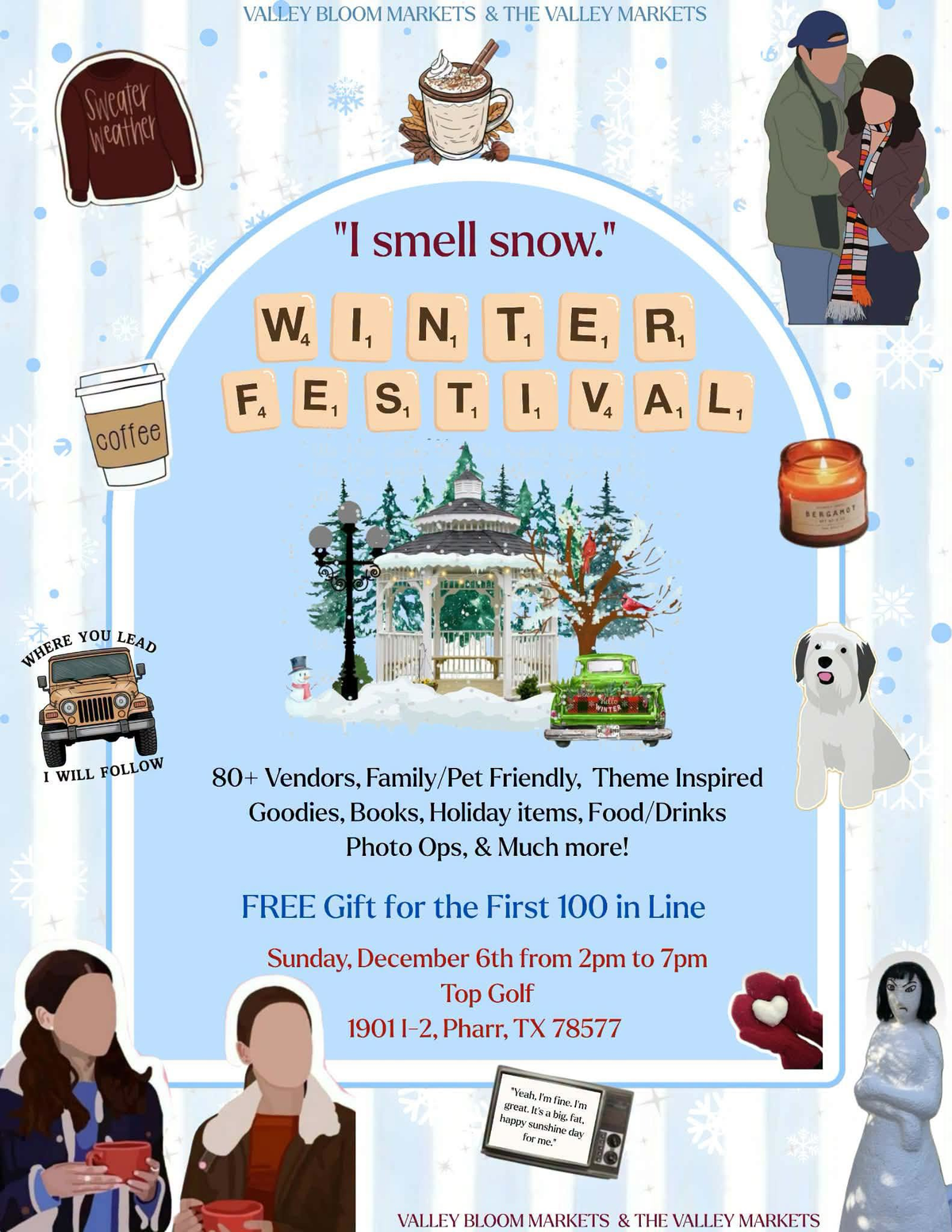 Flyer for Winter Festival at Topgolf Pharr in Pharr, TX on Sunday, December 6, 2026